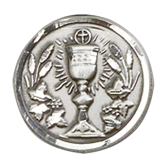Silver First Communion Design Lapel Pin
