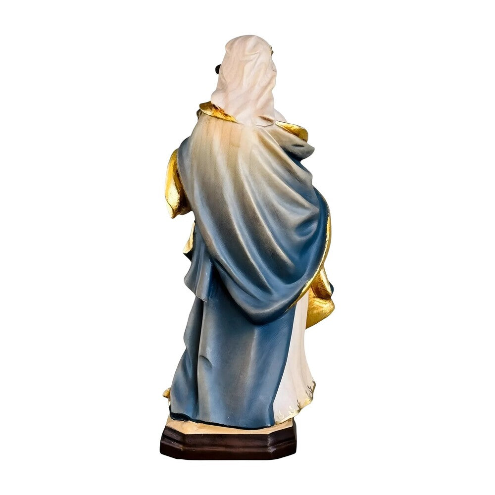 Santa Barbara with Tower: Handcrafted Wood Carving from Val Gardena