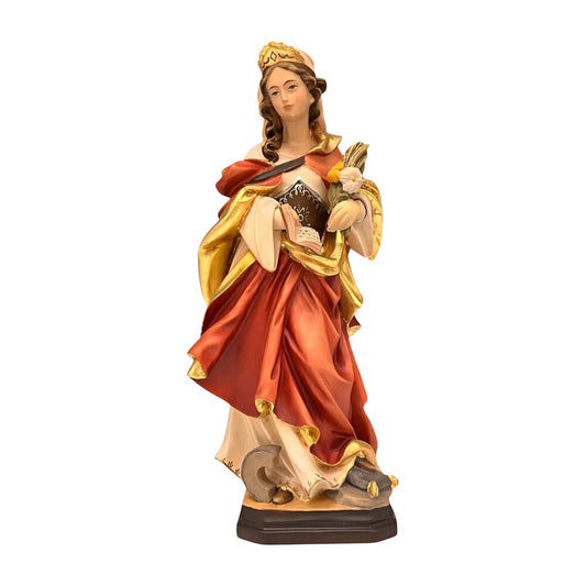 St. Christina Wooden Sculpture Painted and Gilded from Val Gardena