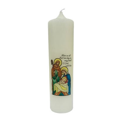 3" x 12" Home Christmas Candle with Holy Family
