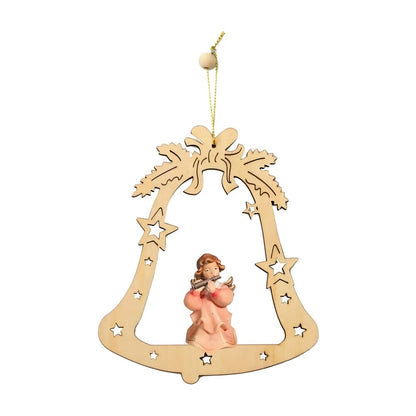 Musical Angel in Star Bell | Maple Wood Sculpture