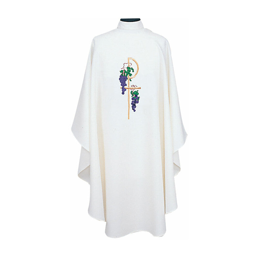 Red Chasuble with Chi Rho & Grapes Design