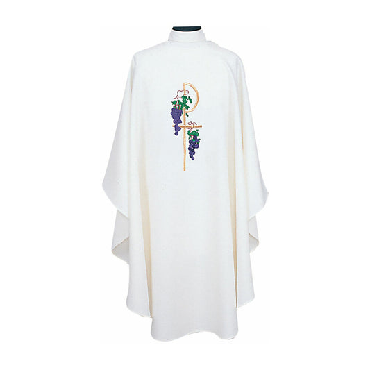 Red Chasuble with Chi Rho & Grapes Design