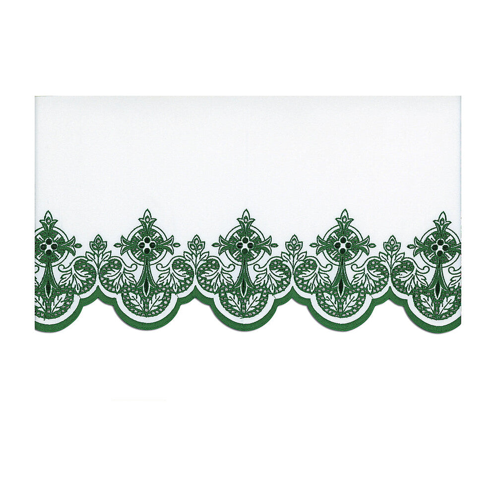 Green Silk Embroidered Altar Cloth - Design BV508GR