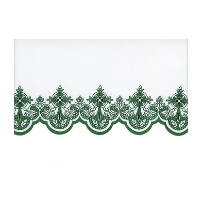 Green Silk Embroidered Altar Cloth - Design BV508GR