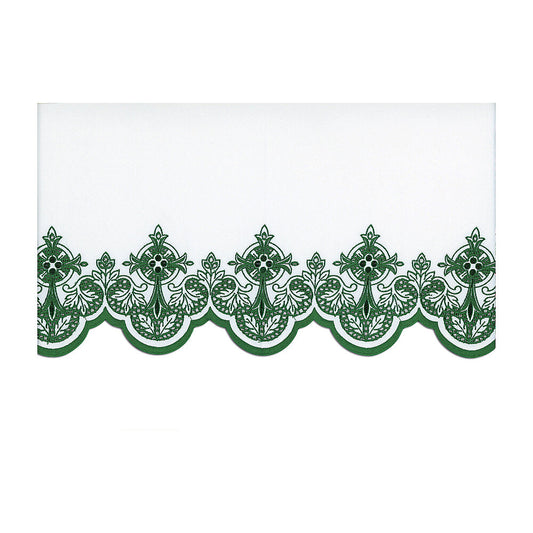 Green Silk Embroidered Altar Cloth - Design BV508GR