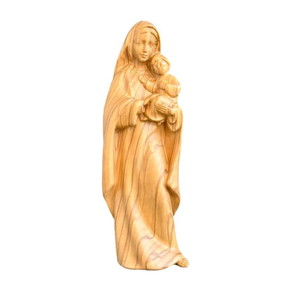 Modern Madonna and Child Sculpture in Maple and Lime wood Val Gardena