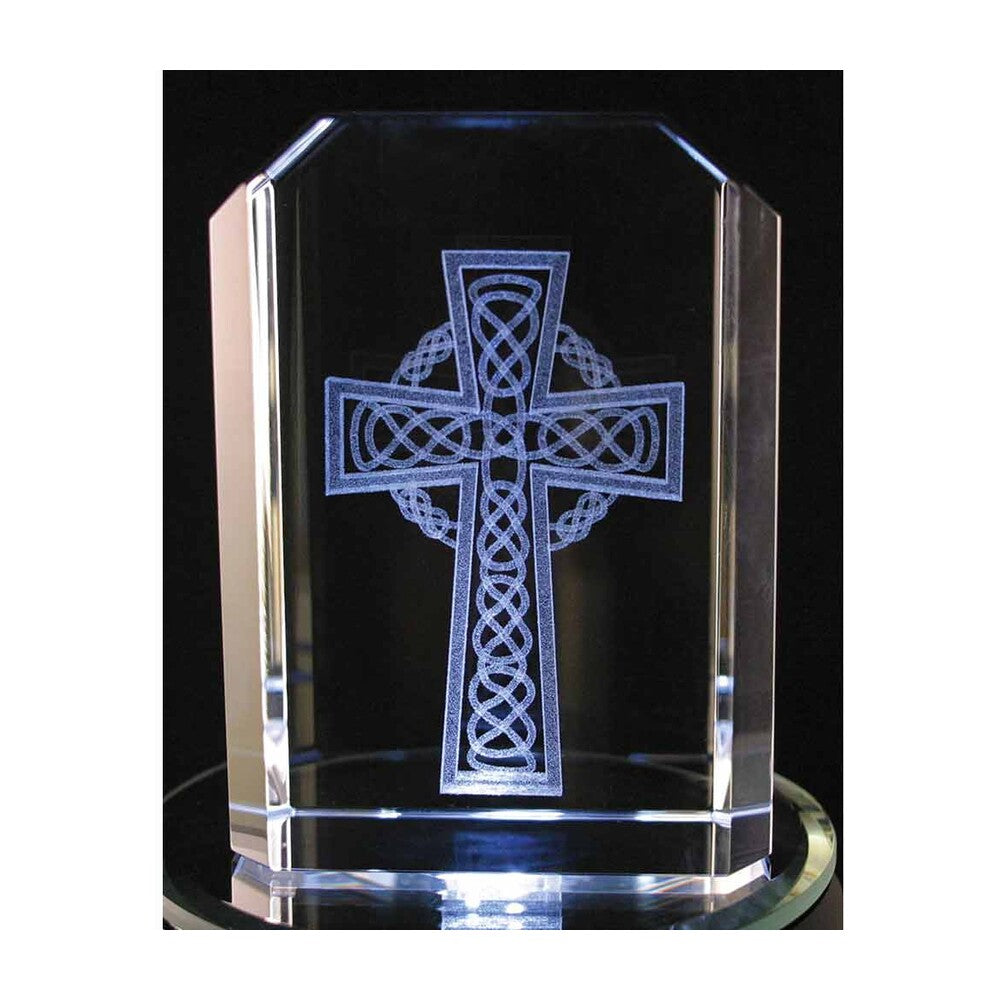 Laser Engraved Crystal Murphy Knot Cross