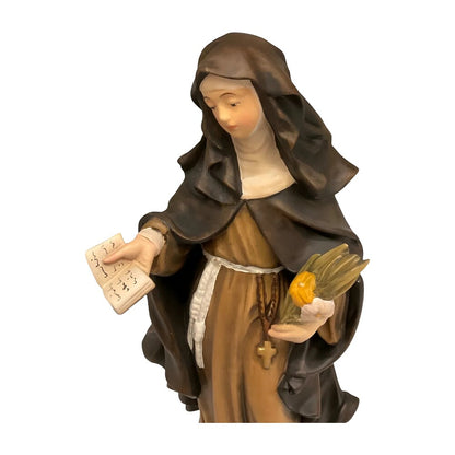 Sculpture Saint Catherine of Siena in Val Gardena Wood, Hand-Painted