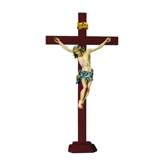 Hand-Carved Wooden Crucifix from Val Gardena