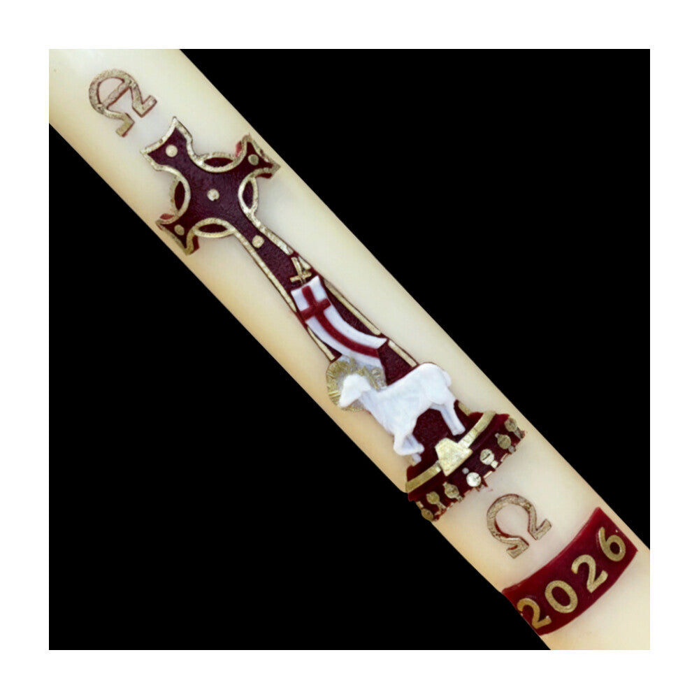 Red Lamb of God Paschal Candle