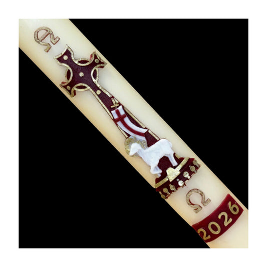 Red Lamb of God Paschal Candle
