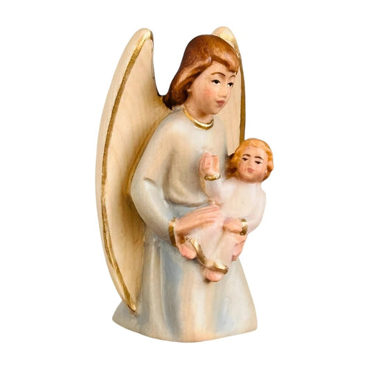 Guardian Angel with Child Hand-carved in Maple Wood