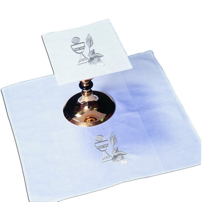 Chalice with Wheat & Host Design Mass Linens