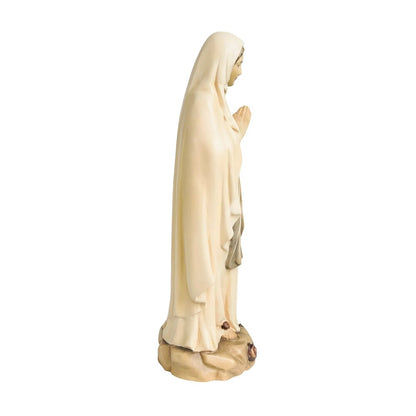 Hand-Carved Wooden Statue of Our Lady of Lourdes in Val Gardena