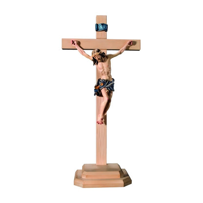 Corpus Christi with Cross and Wooden Base, Handcrafted in Val Gardena