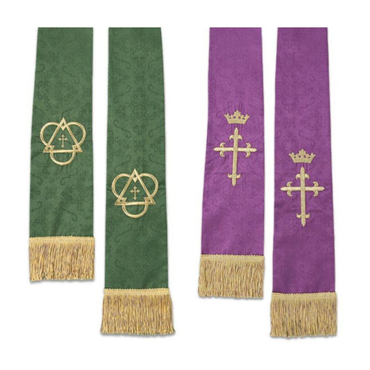 Jacquard Reversible Stole Green/Purple