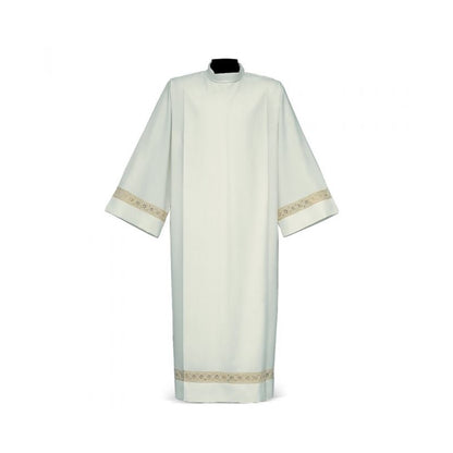 Entredeur Rombi Ivory Alb with Diamond-Shaped Embroidered Detail