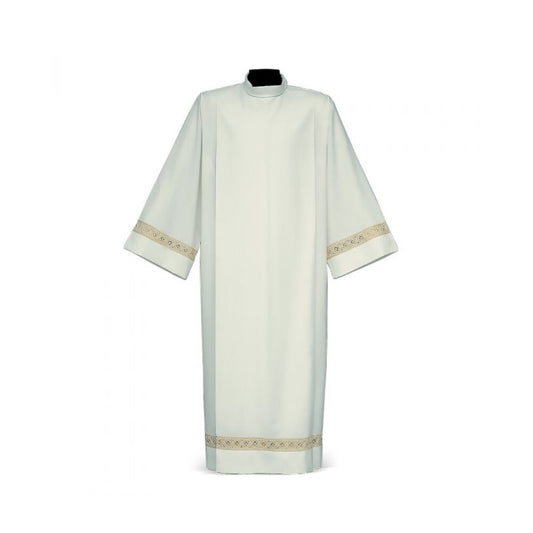 Entredeur Rombi Ivory Alb with Diamond-Shaped Embroidered Detail