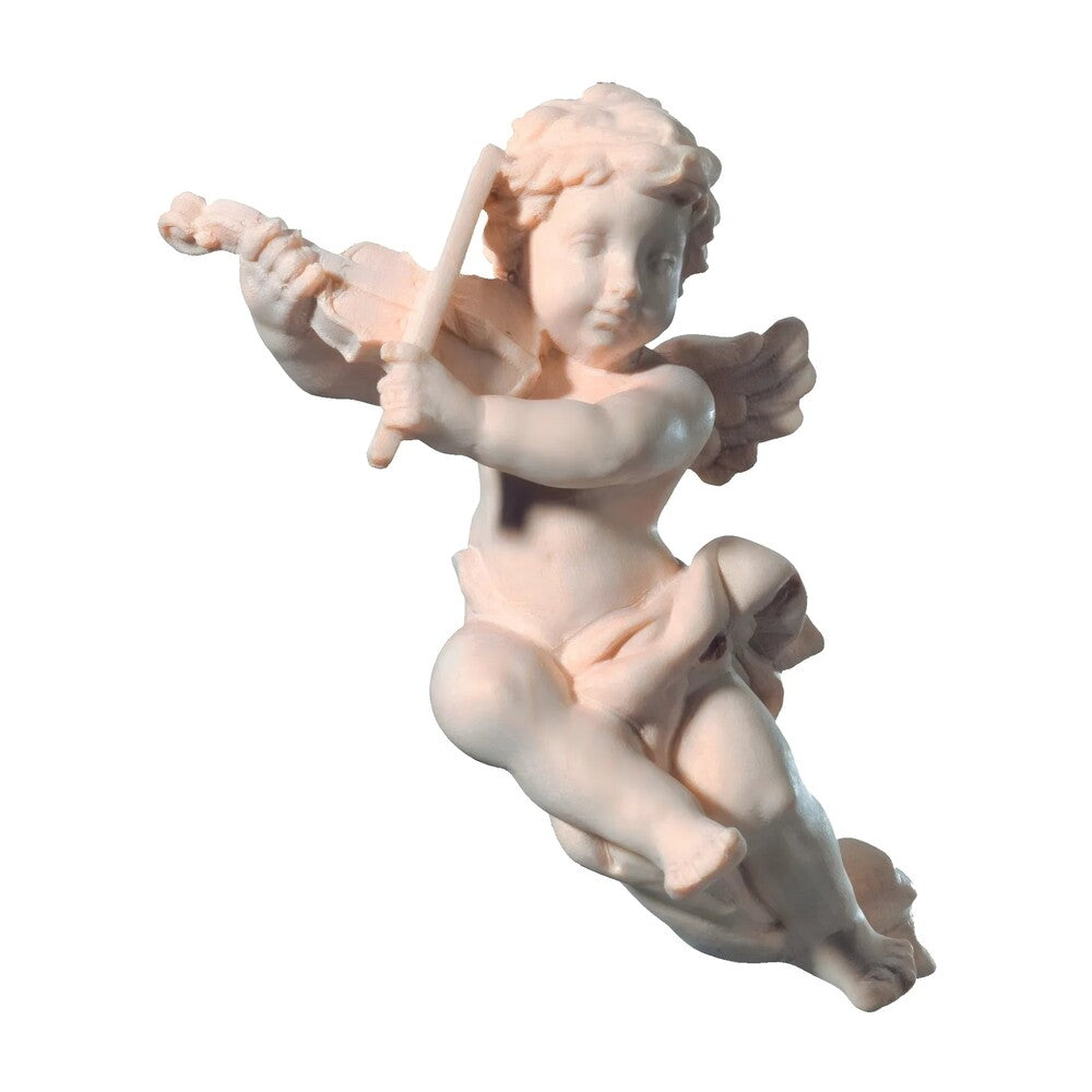 Flying Angel Putto Musician with violin | Maple wood Val Gardena