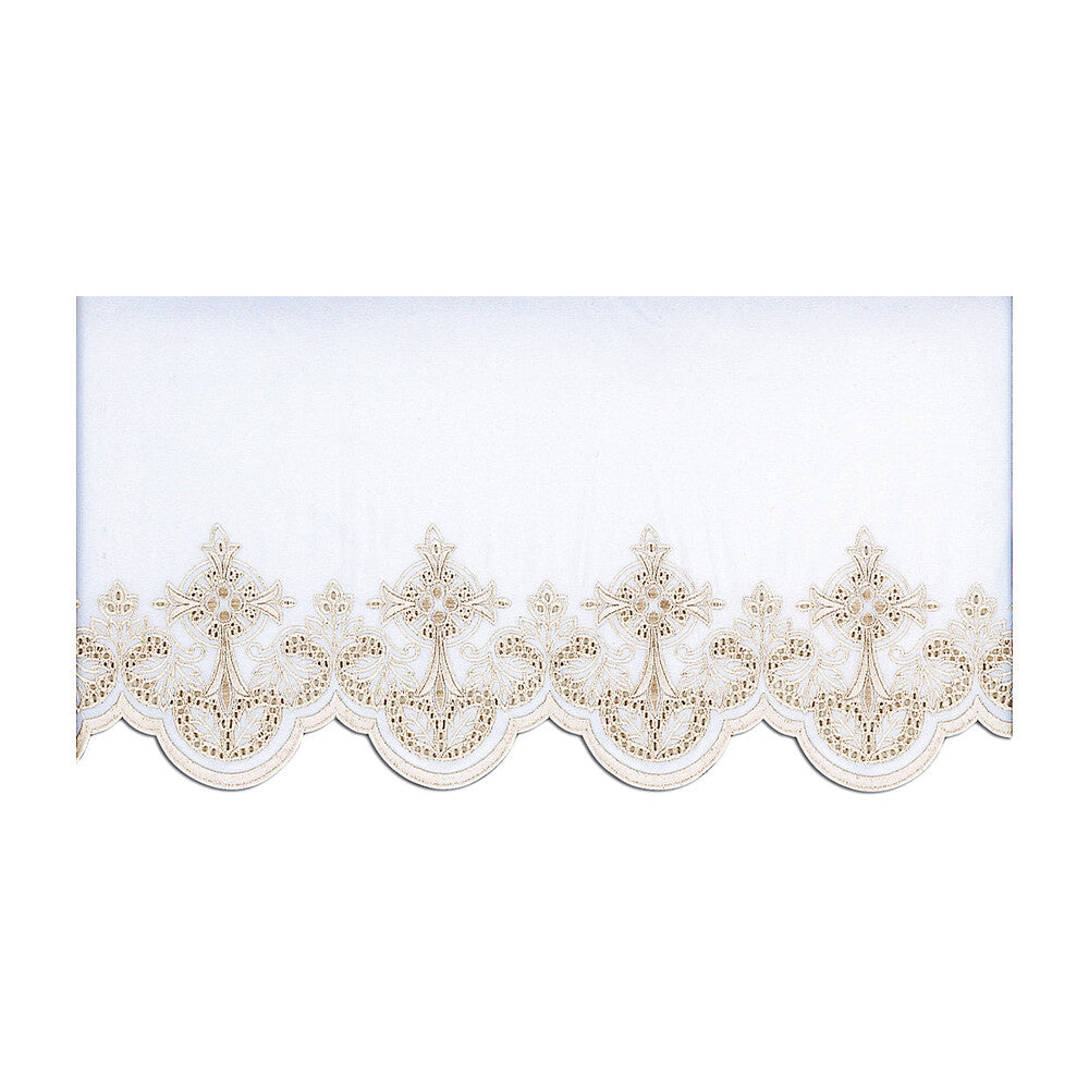 White Silk Embroidered Altar Cloth - Design BV508W