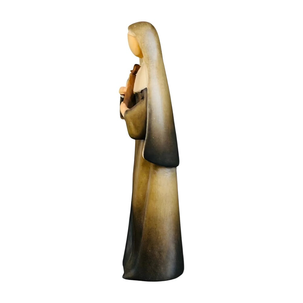 Saint Rita of Cascia Wooden Statue Carved | Modern Design Val Gardena