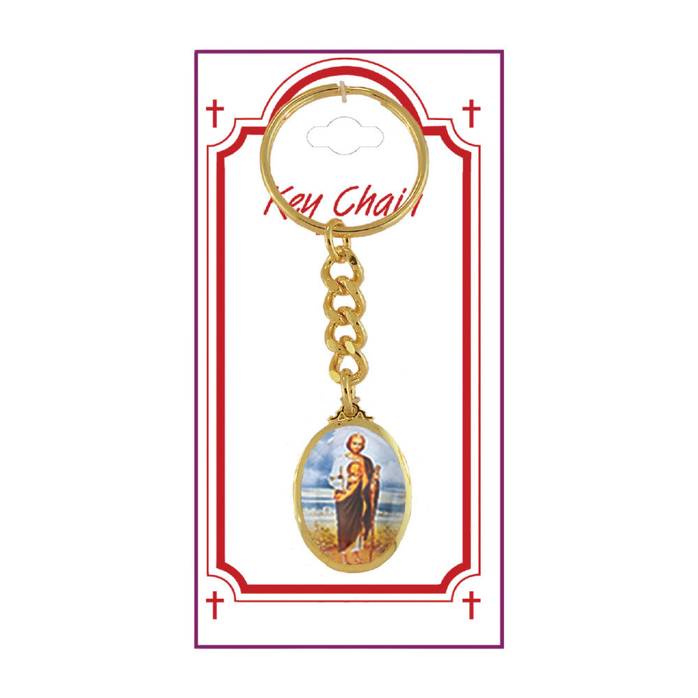 St Jude Gold Plated Key Chain