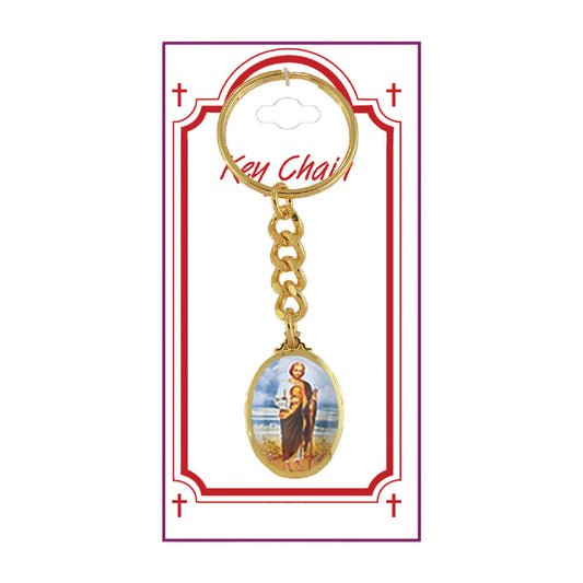 St Jude Gold Plated Key Chain