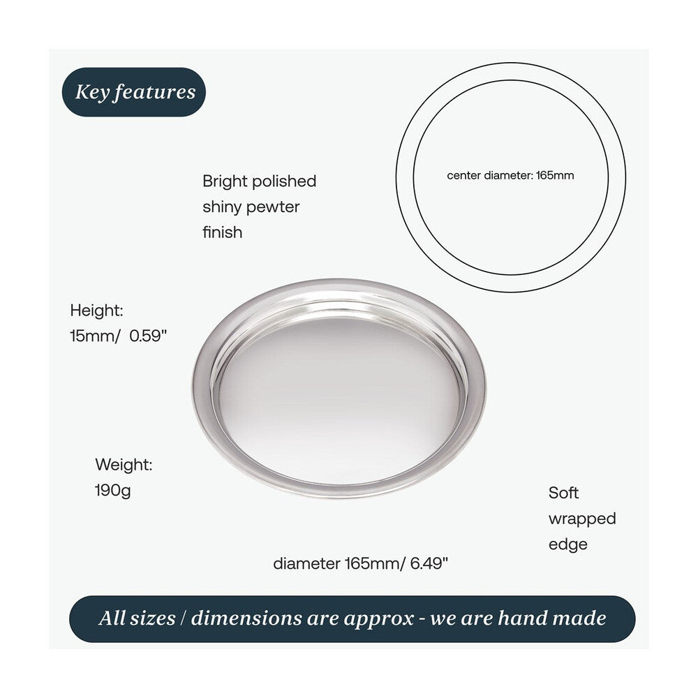 Small 170mm Round Pewter Tray