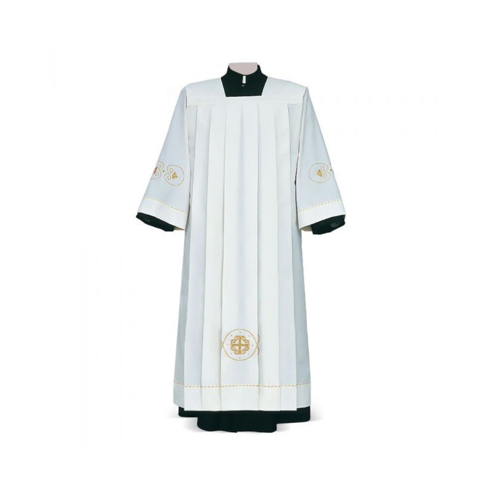 Cotton Blend Baroque-Inspired Embroidered Ivory Alb
