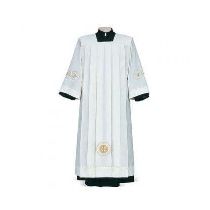 Cotton Blend Baroque-Inspired Embroidered Ivory Alb