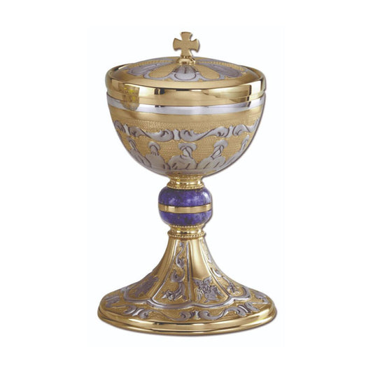 8 1/4" Hand Chiselled Ciborium Featuring The Twelve Apostles