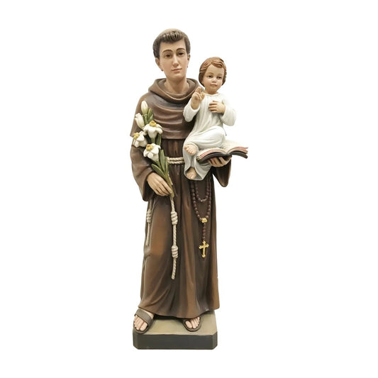 Saint Anthony of Padua in Fiberglass with the Child and the Blessing Gesture