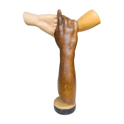 Symbol of Peace and Brotherhood: United Hands Sculpture in Maple Wood