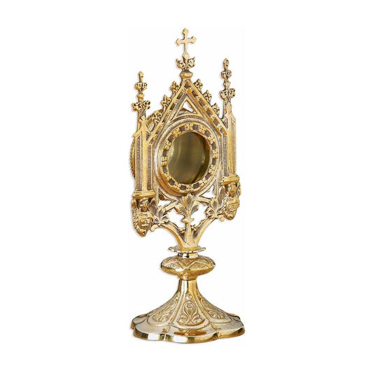 5" Brass Reliquary with Cross