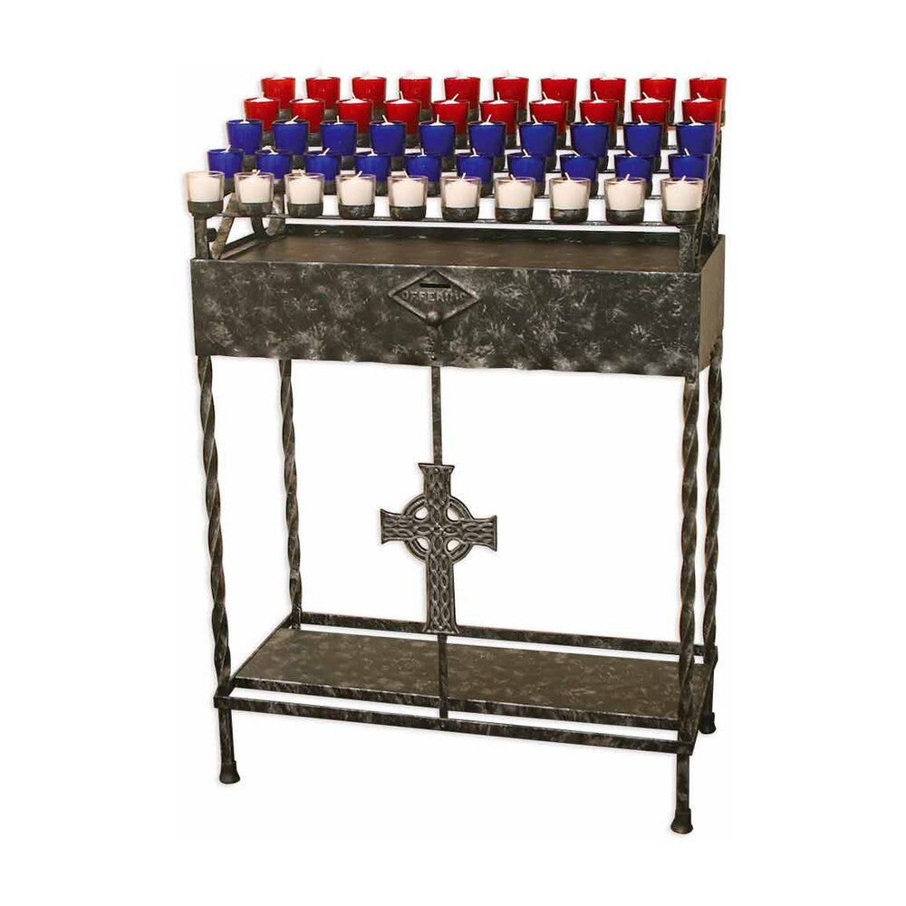 Celtic Cross Votive Stand - Black or Brushed Silver