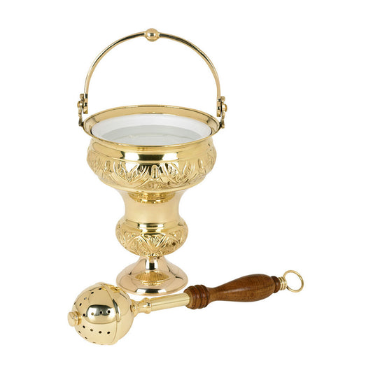 7 3/4” High Ornate Holy Water Pot with Sprinkler