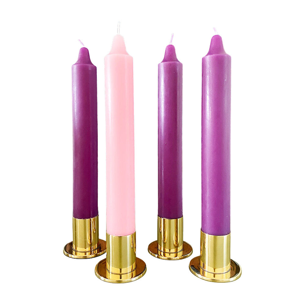 1 1/2" x 12" Advent Candle Set 3 Purple, 1Pink