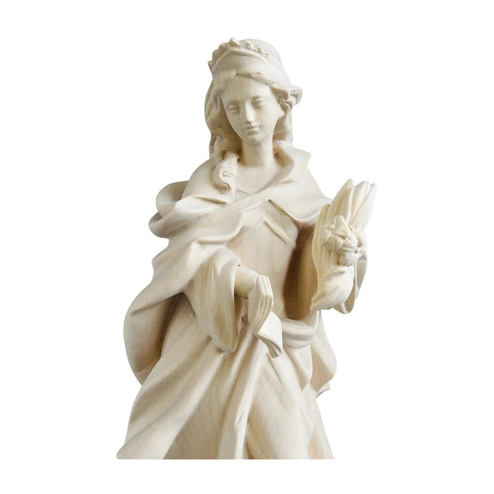 Saint Veronica: Hand-Carved Wood Sculpture from Val Gardena