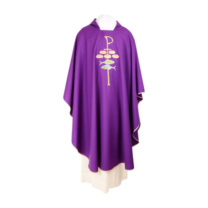 Loaves & Fish Pure Wool Chasuble - Available in 4 Liturgical Colours