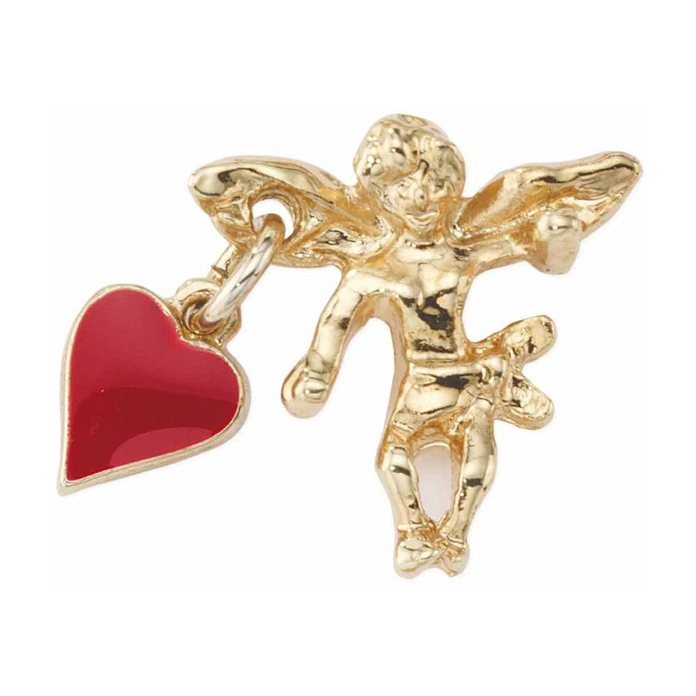 Gold Angel with Heart Lapel Pin