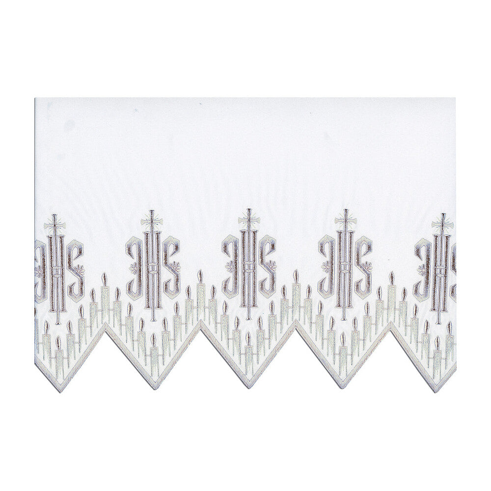 White Silk Embroidered Altar Cloth - Design BV1408WH