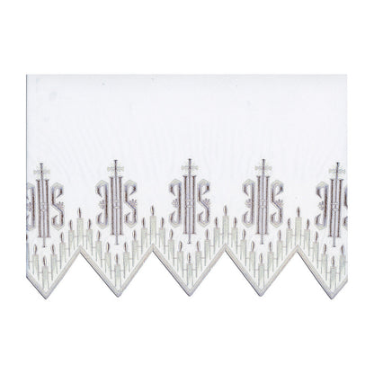 White Silk Embroidered Altar Cloth - Design BV1408WH