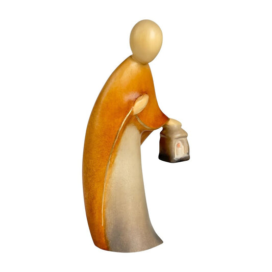 Saint Joseph Sculpture with Lantern - Maple Wood