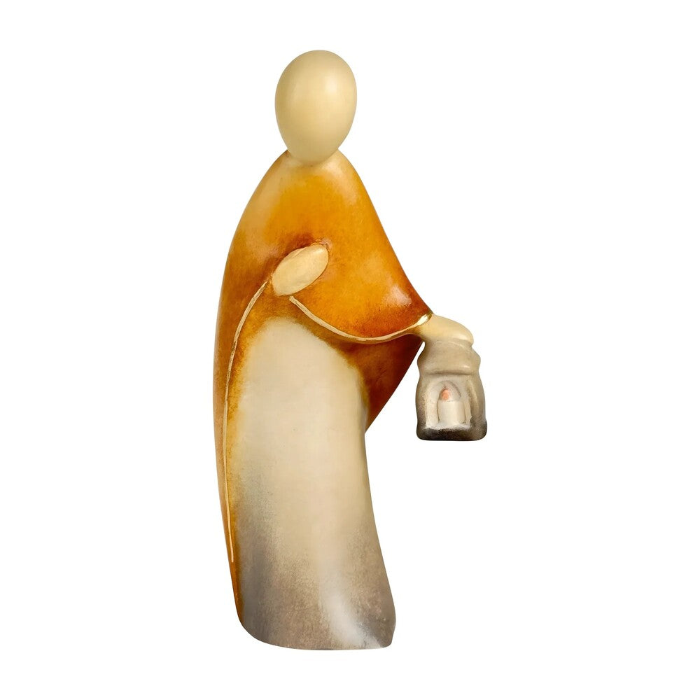 Saint Joseph Sculpture with Lantern - Maple Wood