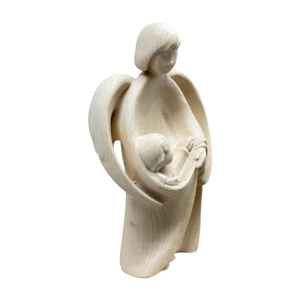 Guardian Angel Sculpture with Child | Sacred Handicrafts Val Gardena