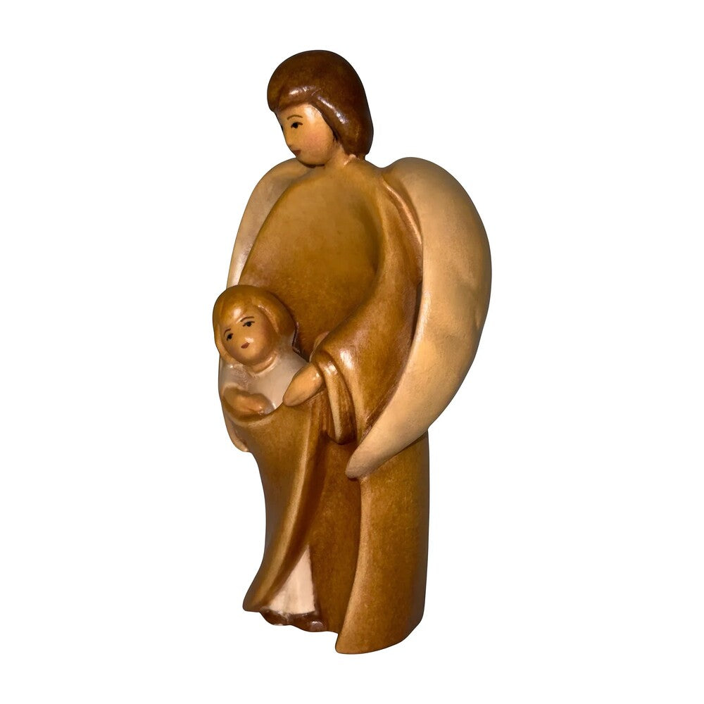 Guardian Angel Sculpture with Child | Sacred Handicrafts Val Gardena
