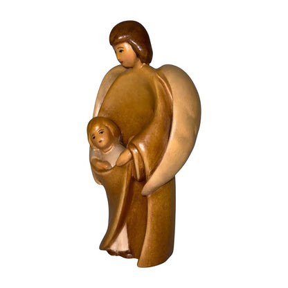 Guardian Angel Sculpture with Child | Sacred Handicrafts Val Gardena