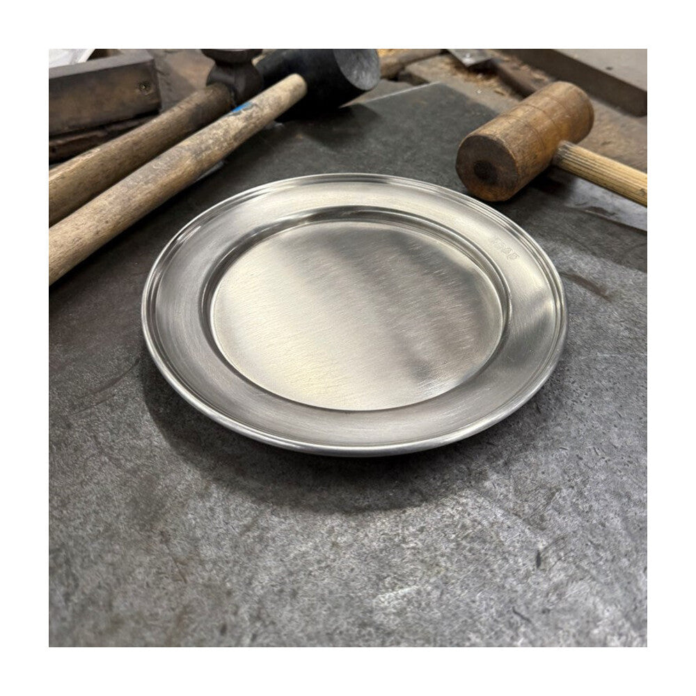 Large Antique Finish Pewter Plate