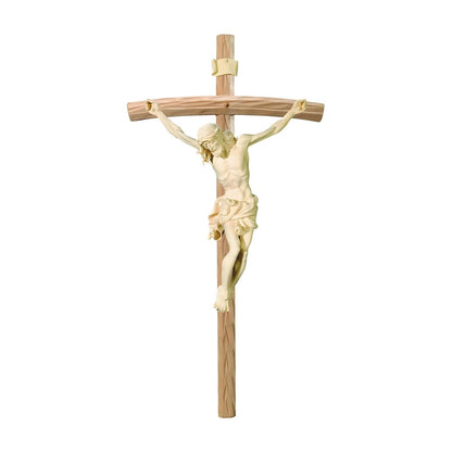 Hand-Carved Baroque Crucified Christ in Val Gardena Wood